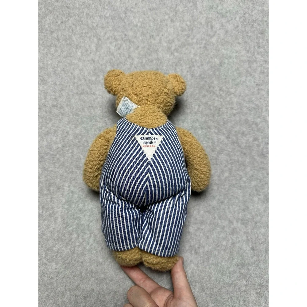Vintage OshKosh B'Gosh TEDDY BEAR Plush Striped Engineer Overalls  11